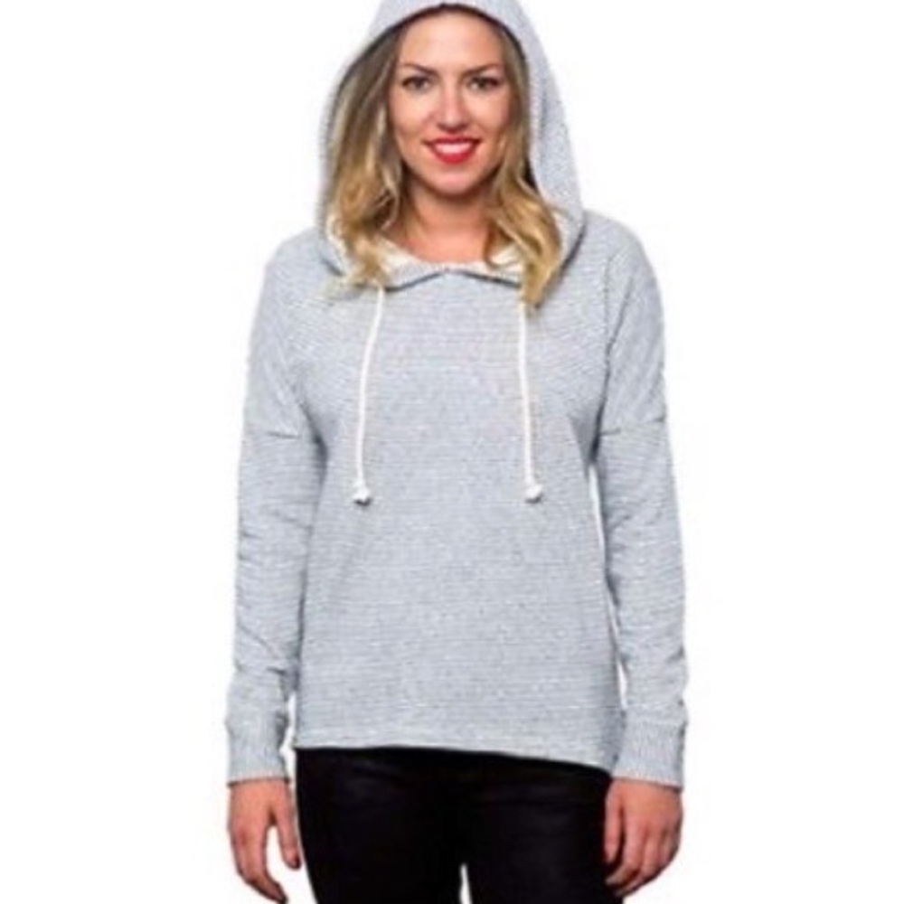 O’Neill Blue and White Striped Hoodie - M